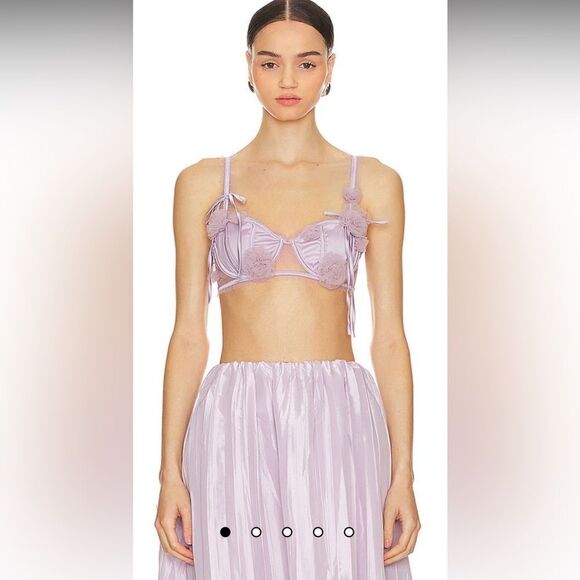 NWT For Love & Lemons Kamala Maxi Skirt & Rosette Bra Small Lavender - Picture 16 of 16